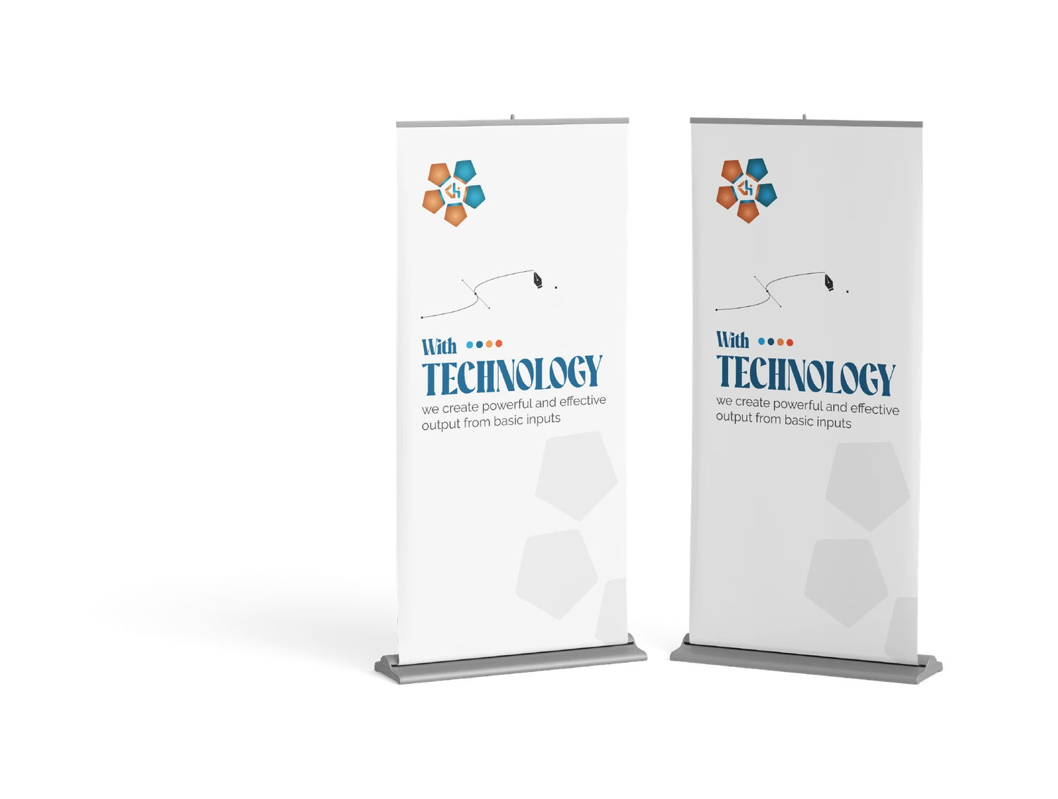 GH Production branded roll-up banners